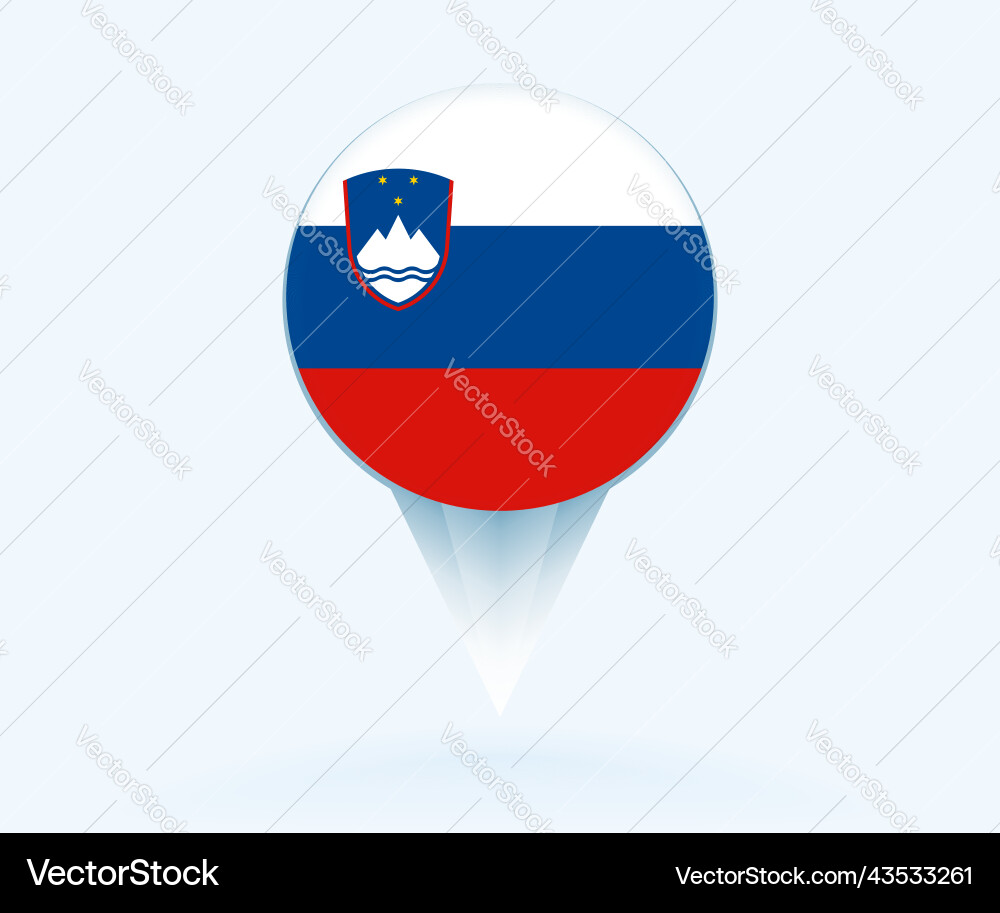 Map pointer with flag of slovenia Vector Image