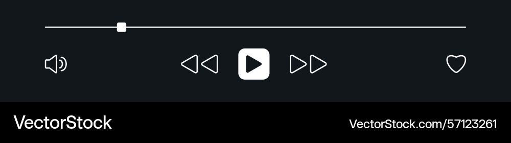 Mini media player interface for website dark Mini media player interface for website dark vector image