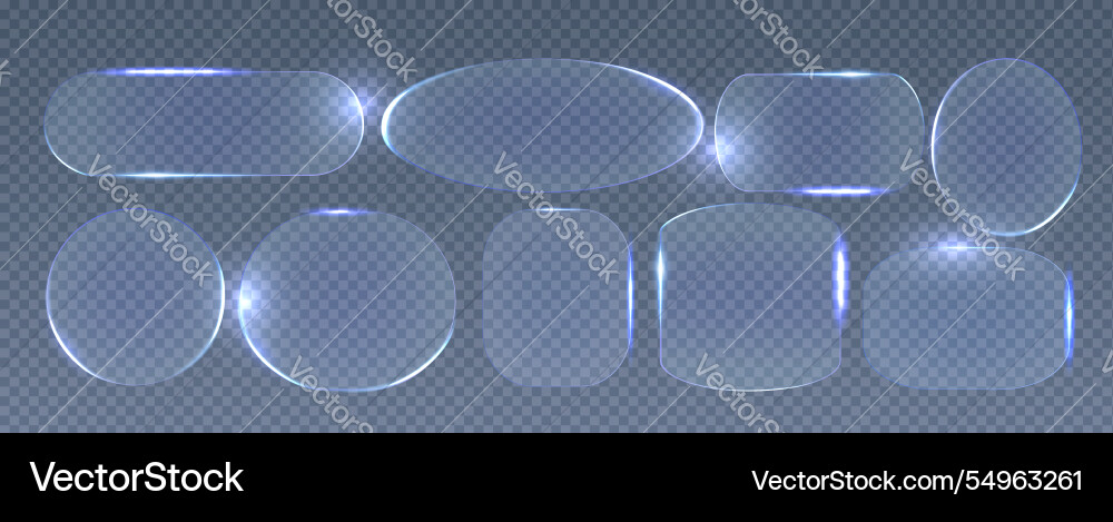 Neon glass frame collection Neon glass frame collection vector image