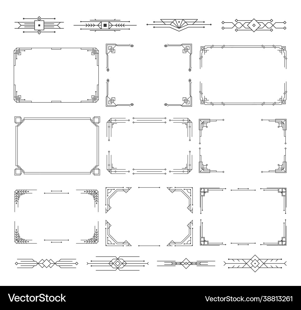 Patterns ornaments calligraphy in art deco style Patterns ornaments calligraphy in art deco style vector image