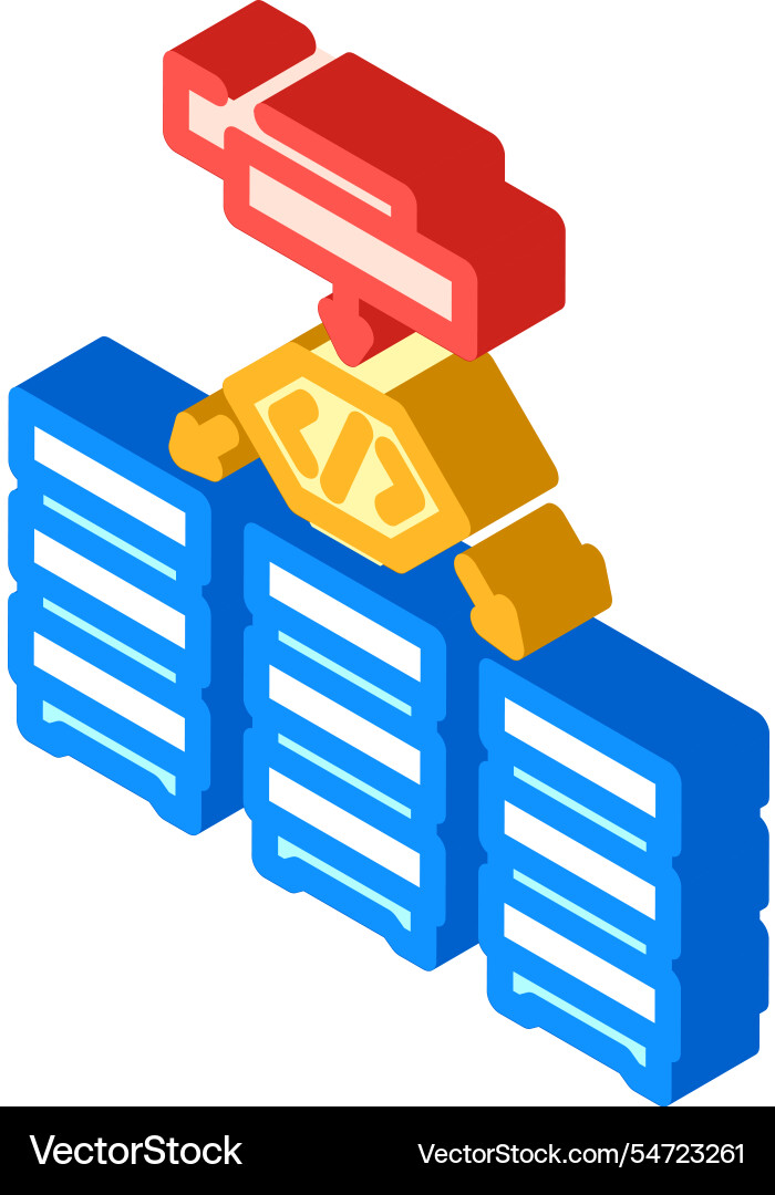 Software defined network data center isometric Software defined network data center isometric Vector Image