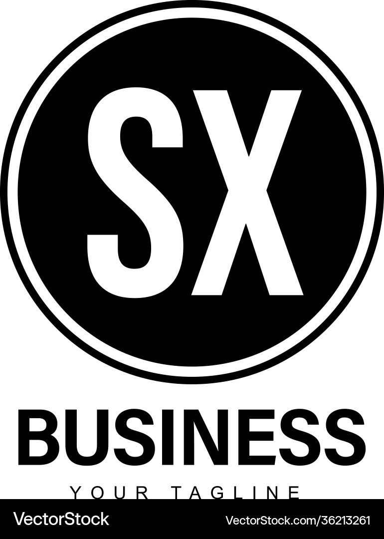 Sx initial a logo design with abstract style Vector Image