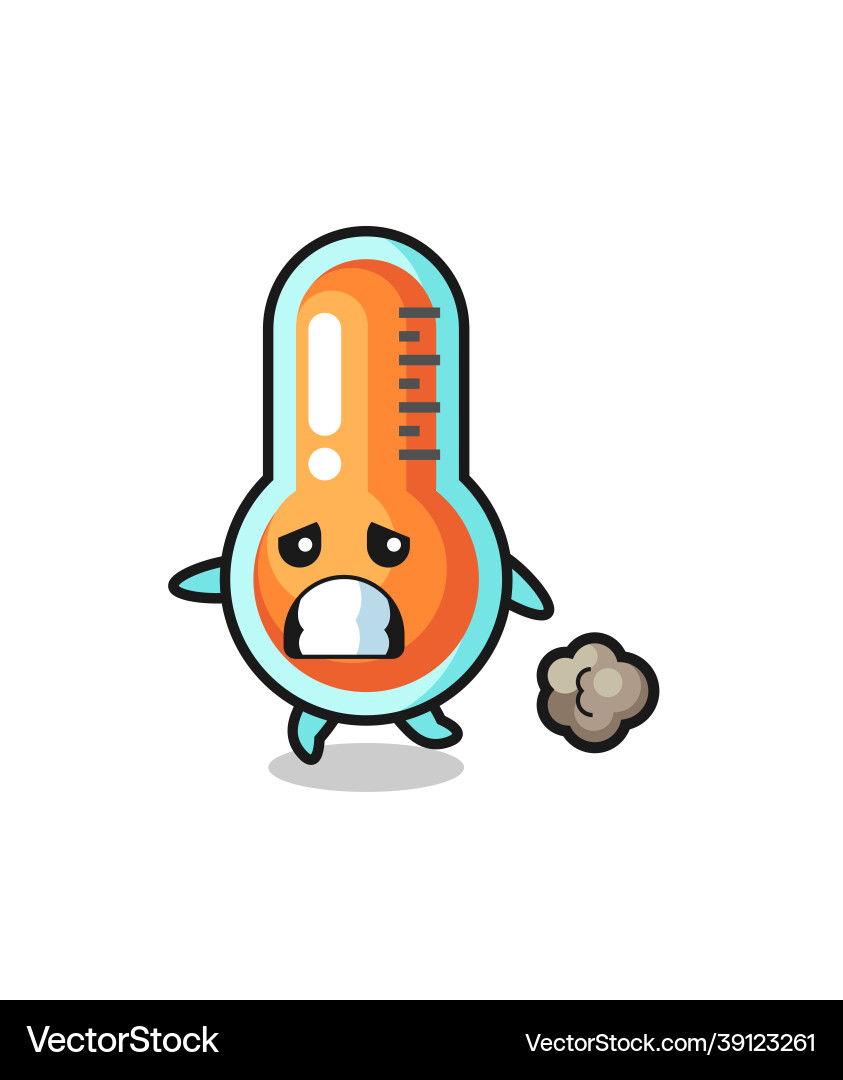 Thermometer running in fear Vector Image