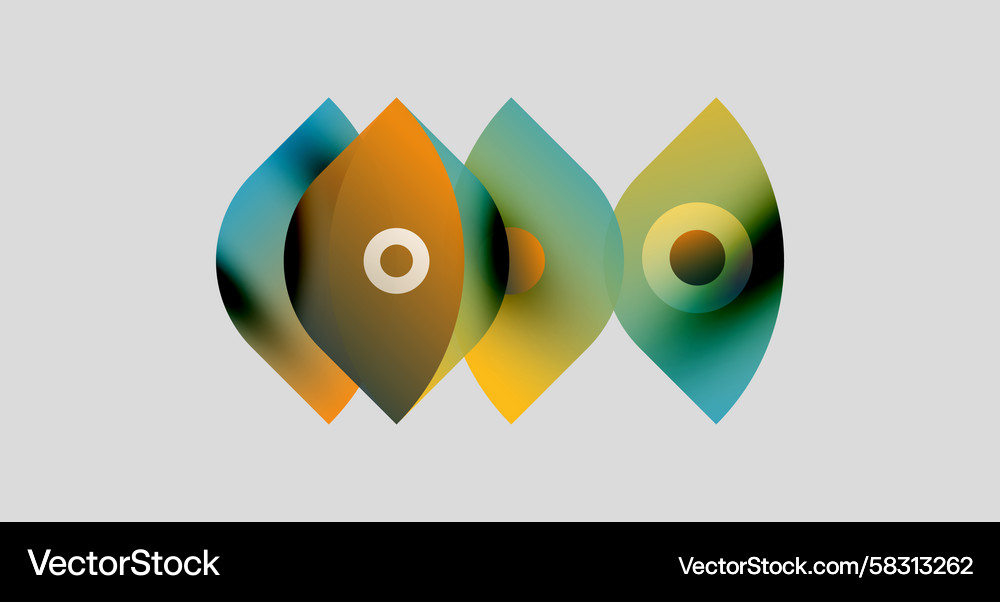 Abstract design features overlapping shapes Vector Image