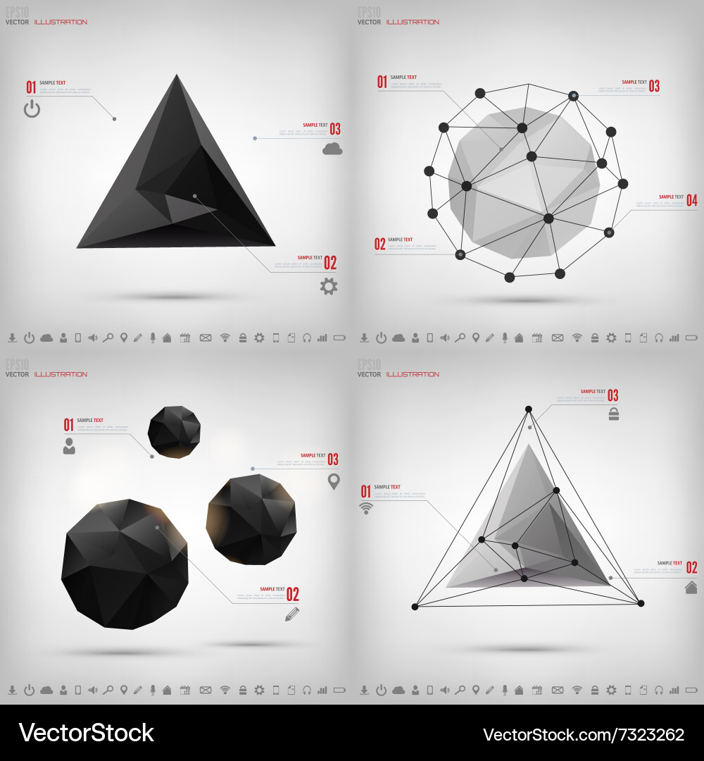 Abstract polygonal geometric background with web Vector Image