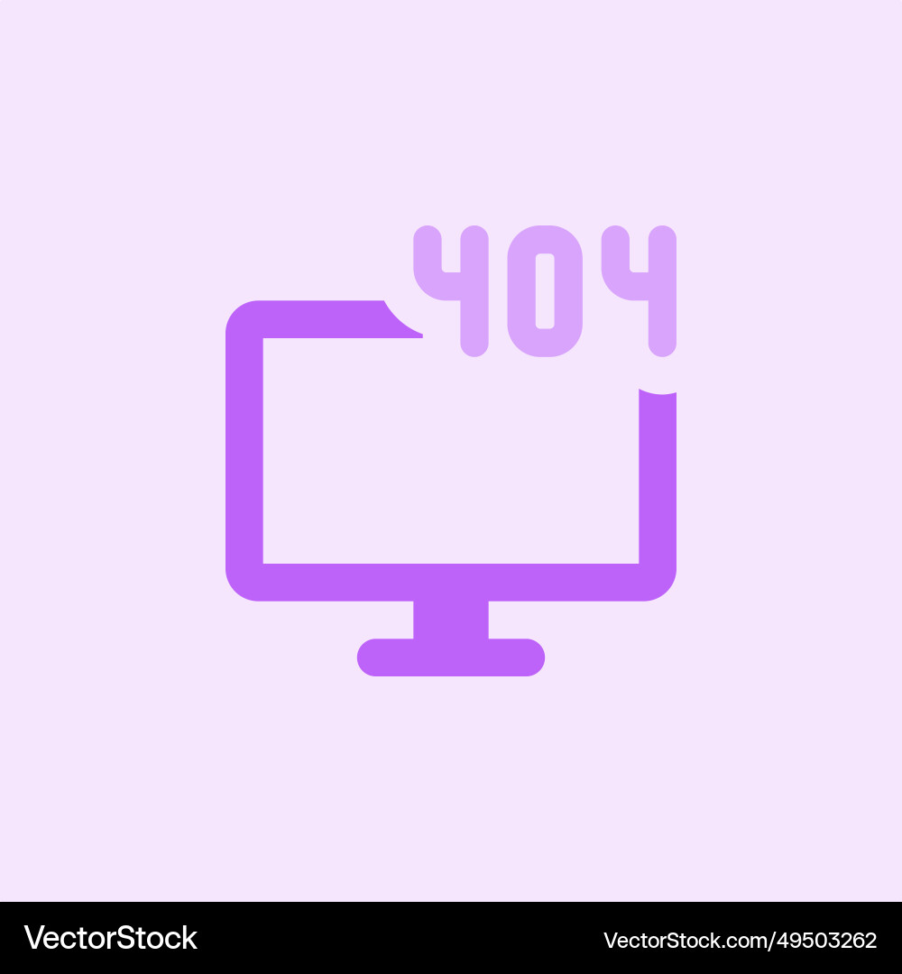 Display shows 404 error page not found vector image