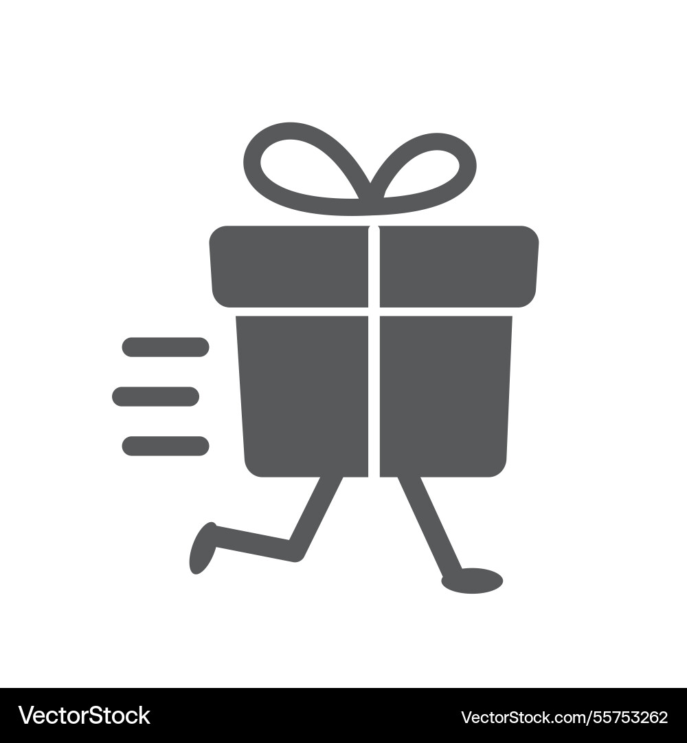 Fast delivery template design with a running box Vector Image