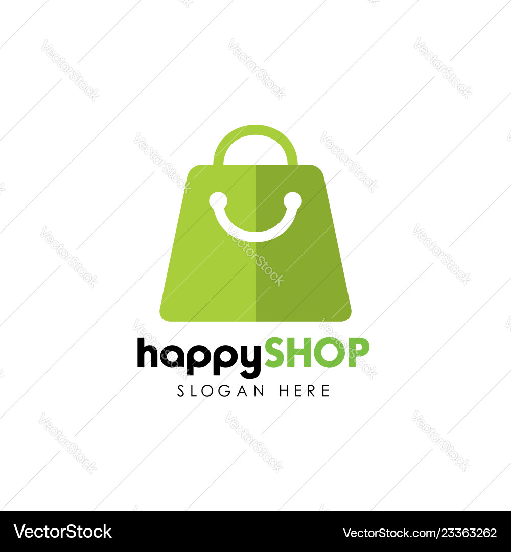 Happy Shop Logo Design Template Shopping Happy Shop Logo Design Template Shopping vektorbild