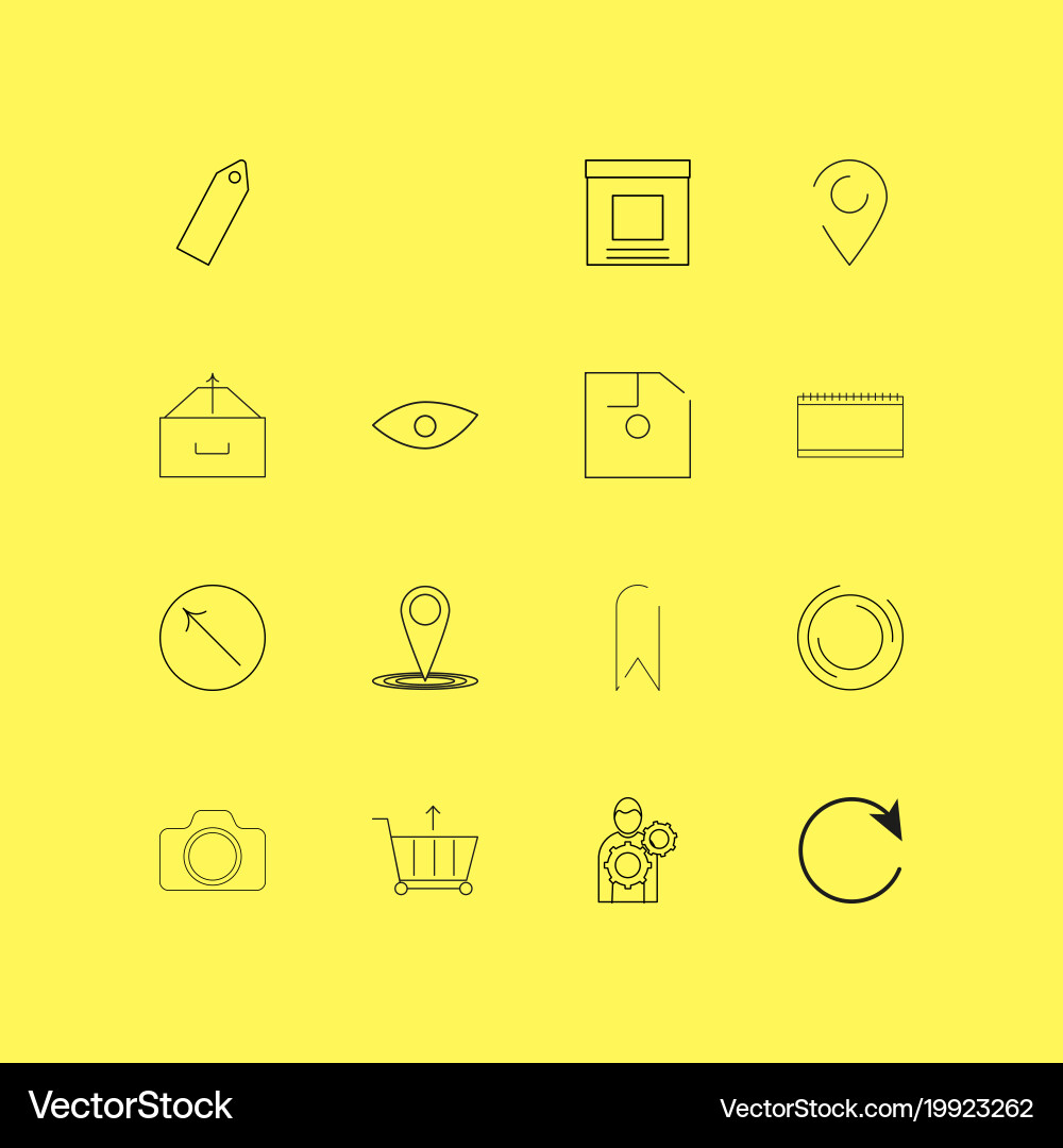 Interface linear icon set simple outline icons Vector Image