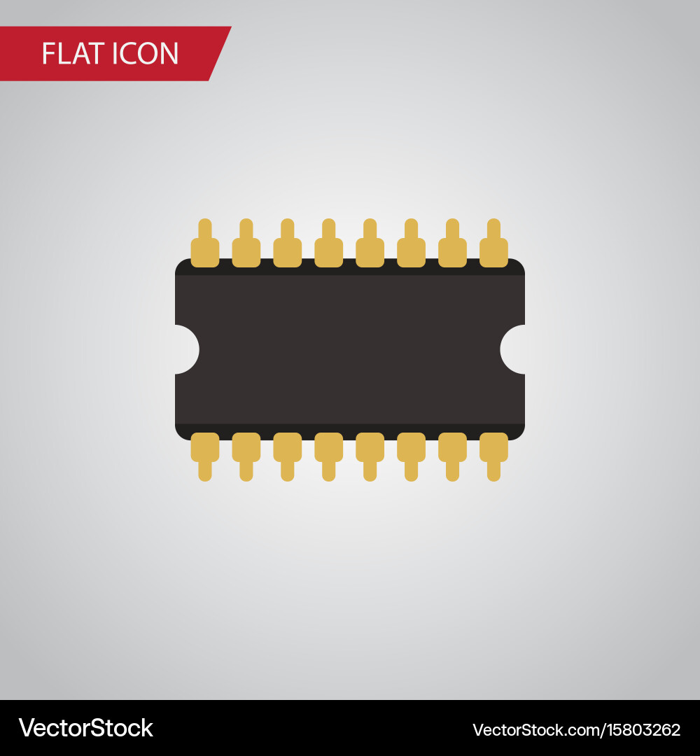 Isolated cpu flat icon microprocessor Vector Image