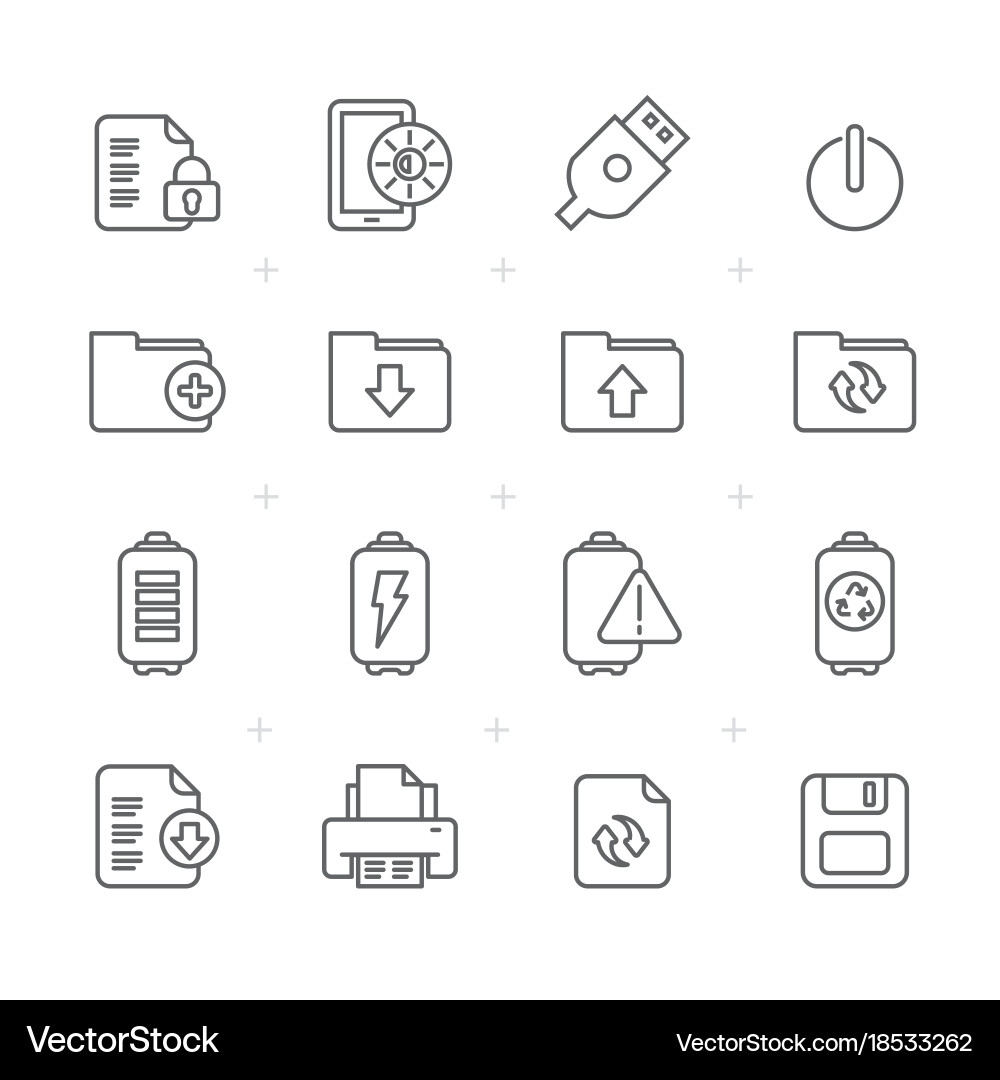 Line internet web and mobile icons Vector Image