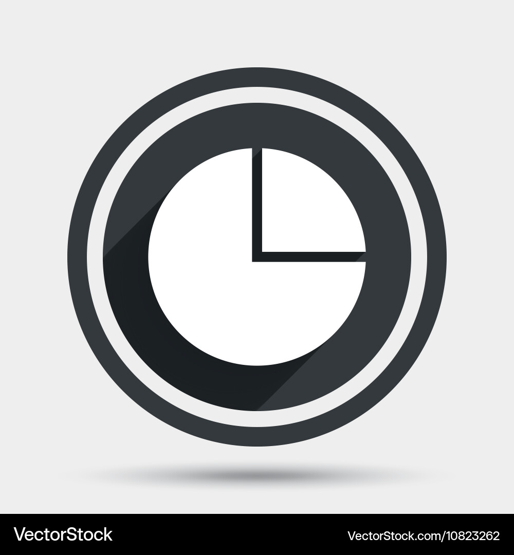 Pie chart graph sign icon diagram button Vector Image