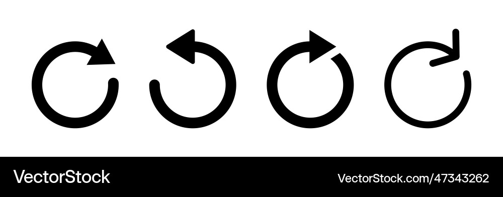 Refresh icon set reload update Vector Image