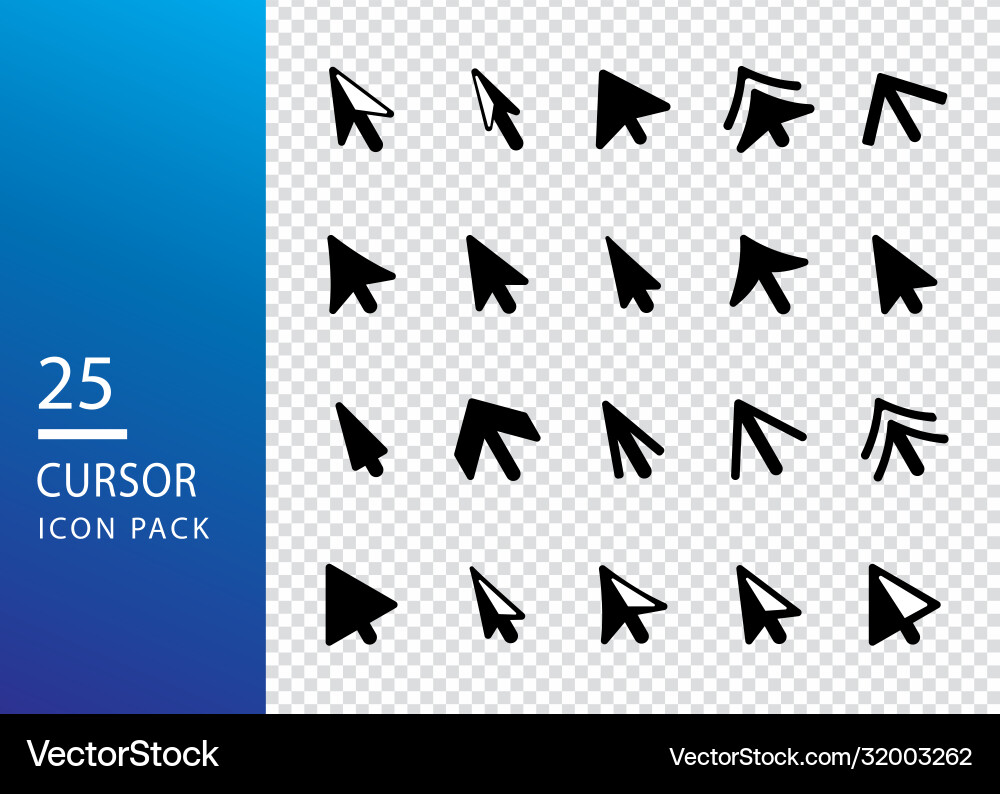 Set mouse cursor icon sign isolated Vector Image