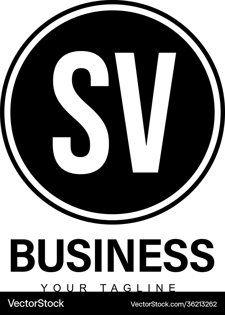 Sv initial a logo design with abstract style Sv initial a logo design with abstract style vector image
