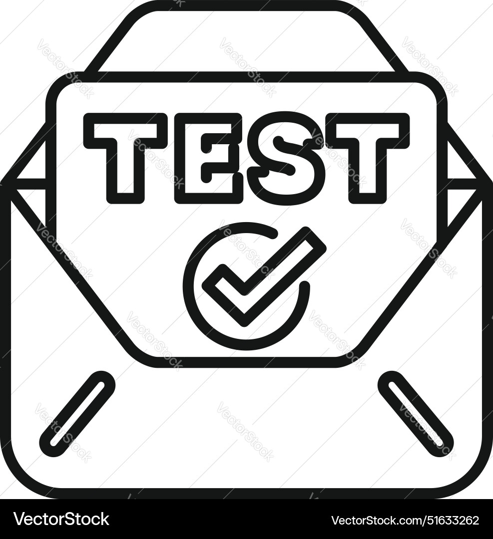 Test exam result mail sending with check mark icon Test exam result mail sending with check mark icon vector image