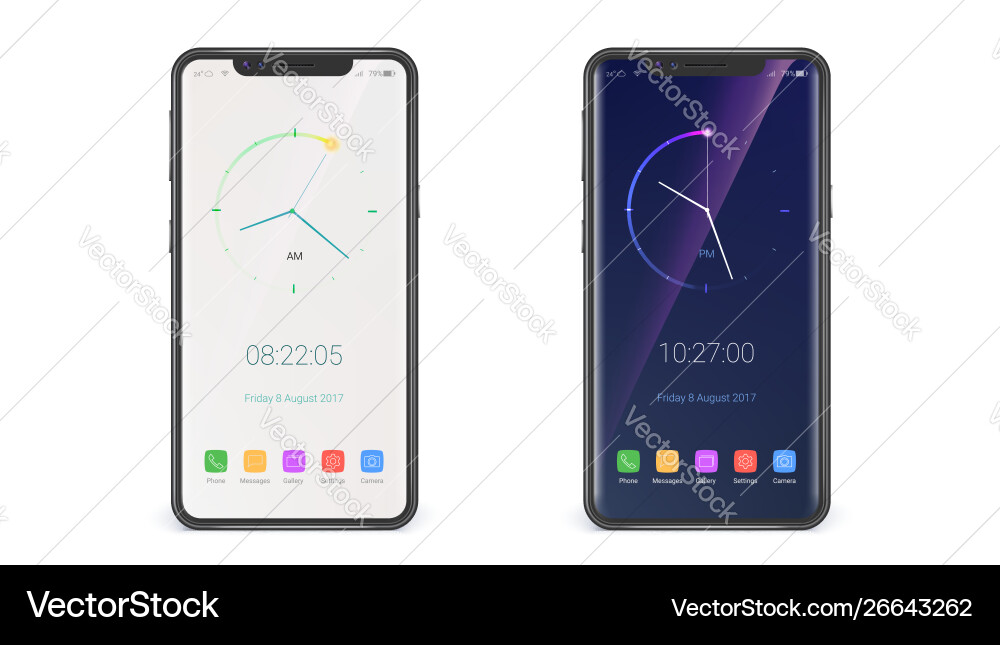 Ui design page with clock screen modern Ui design page with clock screen modern vector image
