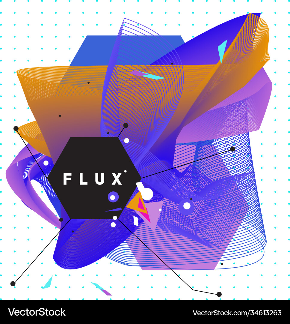 3d colorful wave background dynamic flux effect Vector Image