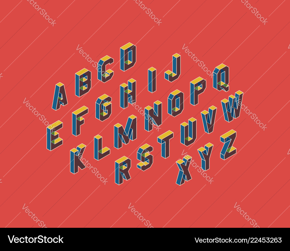 Alphabet set 3d design element Alphabet set 3d design element vector image