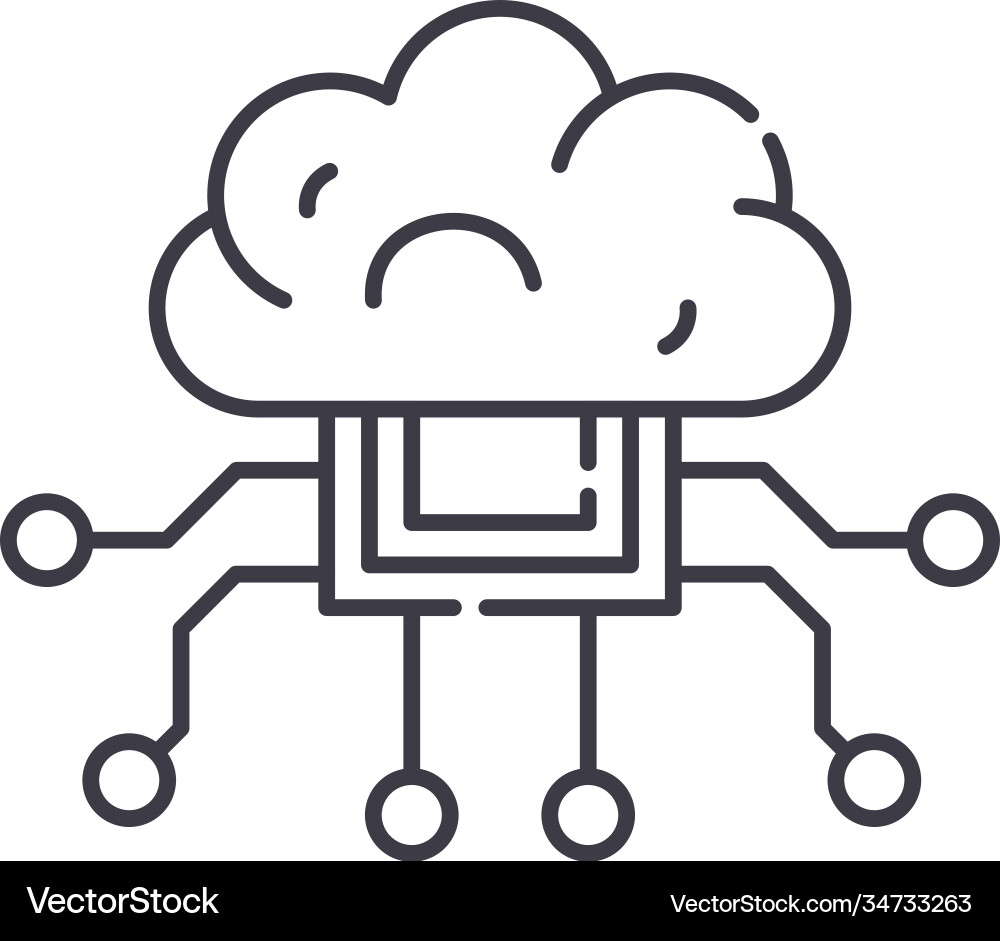 Artificial intelligence icon linear isolated Artificial intelligence icon linear isolated vector image