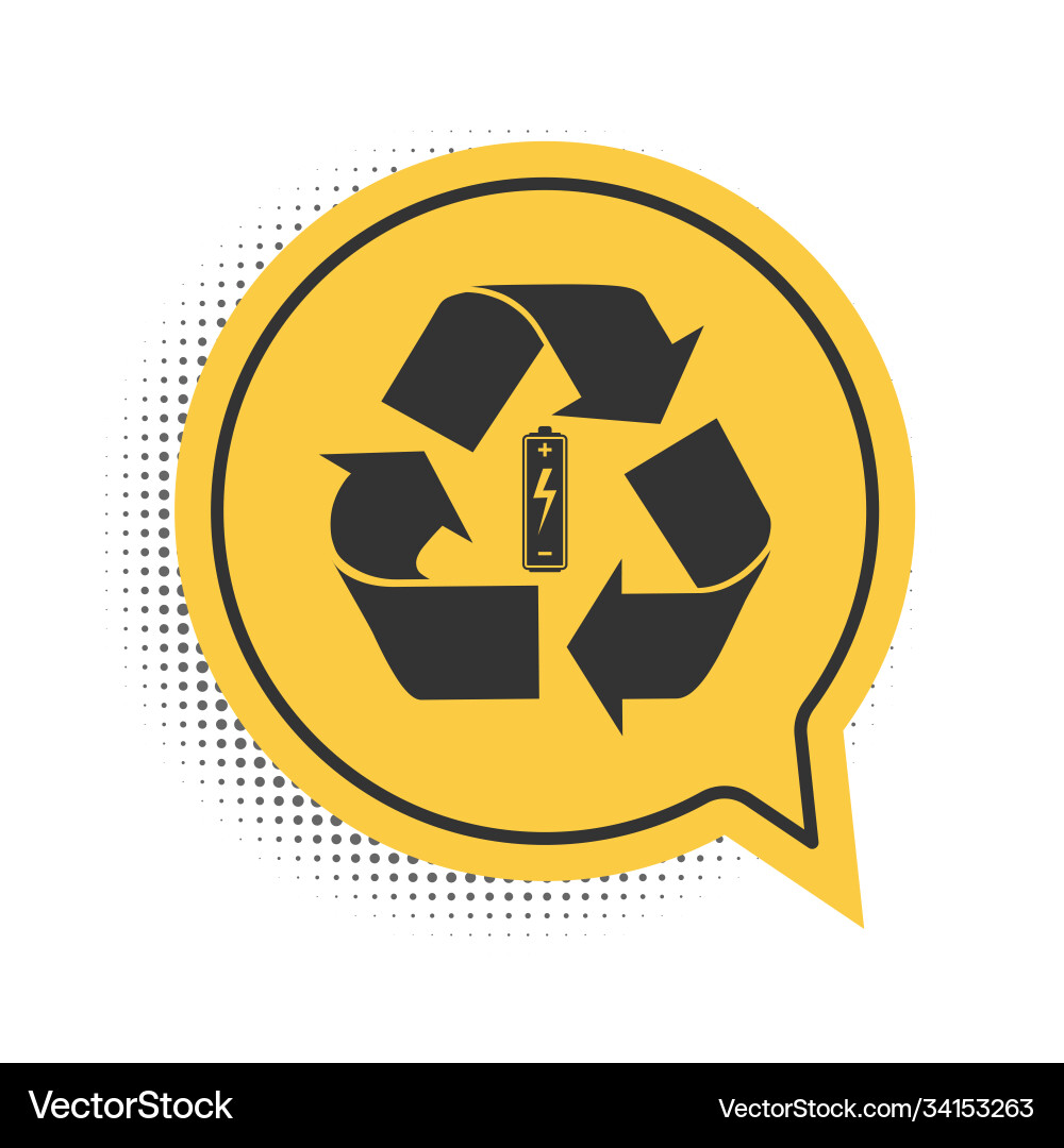 Black battery with recycle symbol icon isolated Black battery with recycle symbol icon isolated vector image
