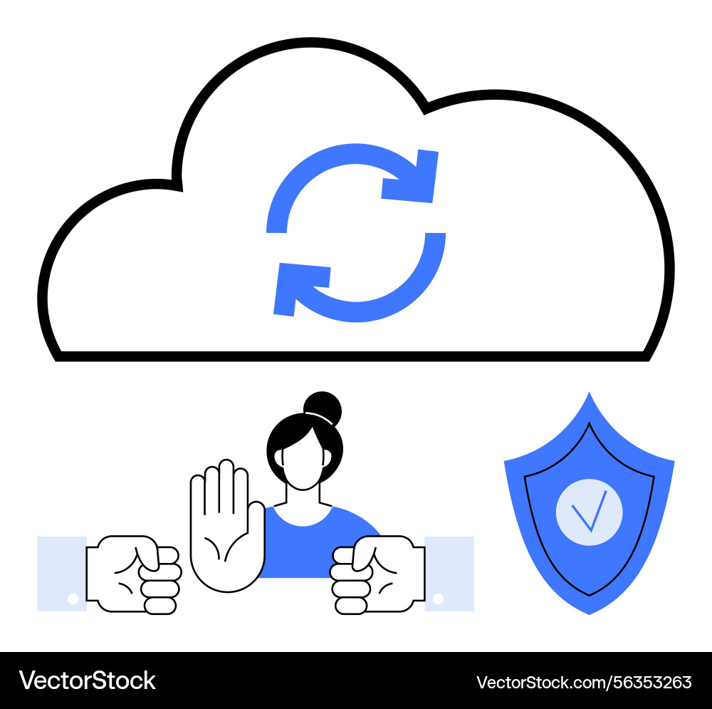 Cloud backup with secure data protection and user Cloud backup with secure data protection and user vector image