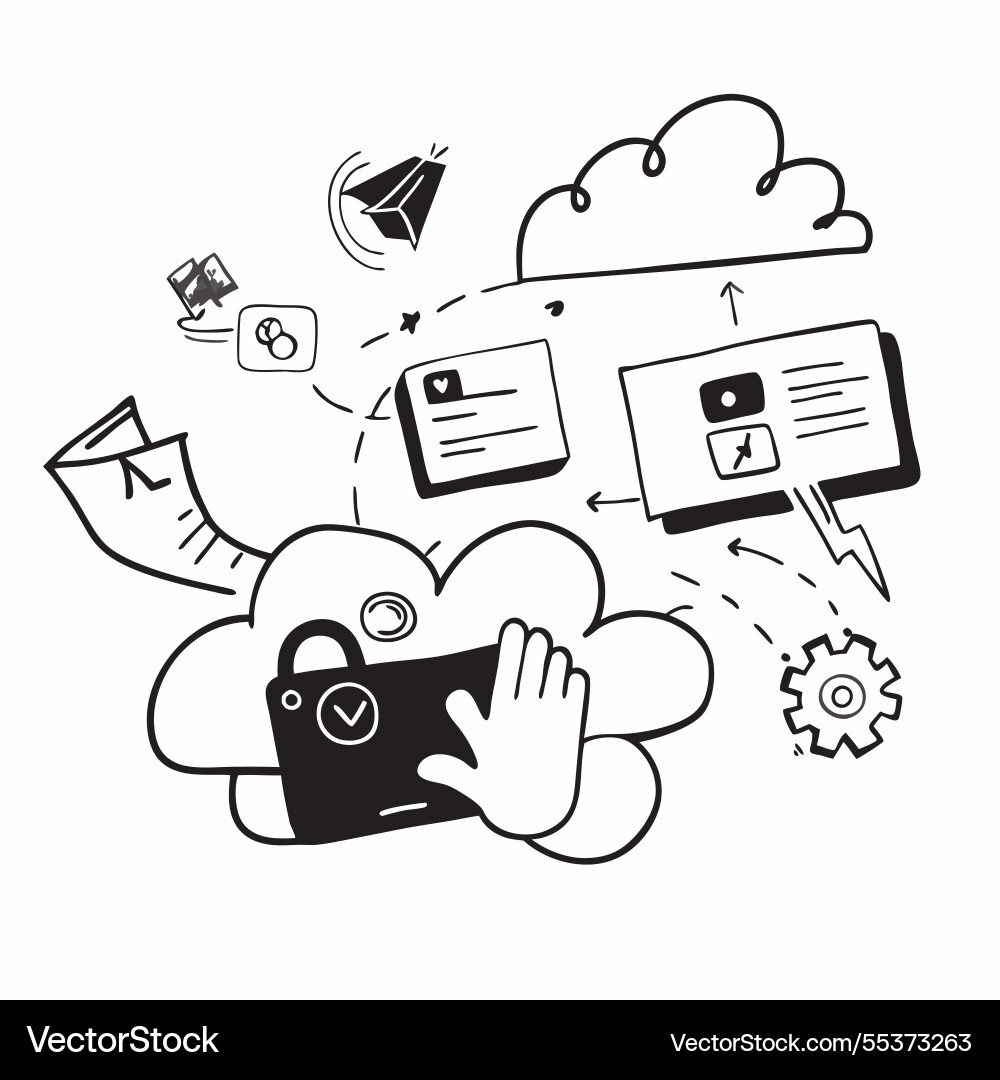 Cloud computing with saas applications and app Cloud computing with saas applications and app vector image