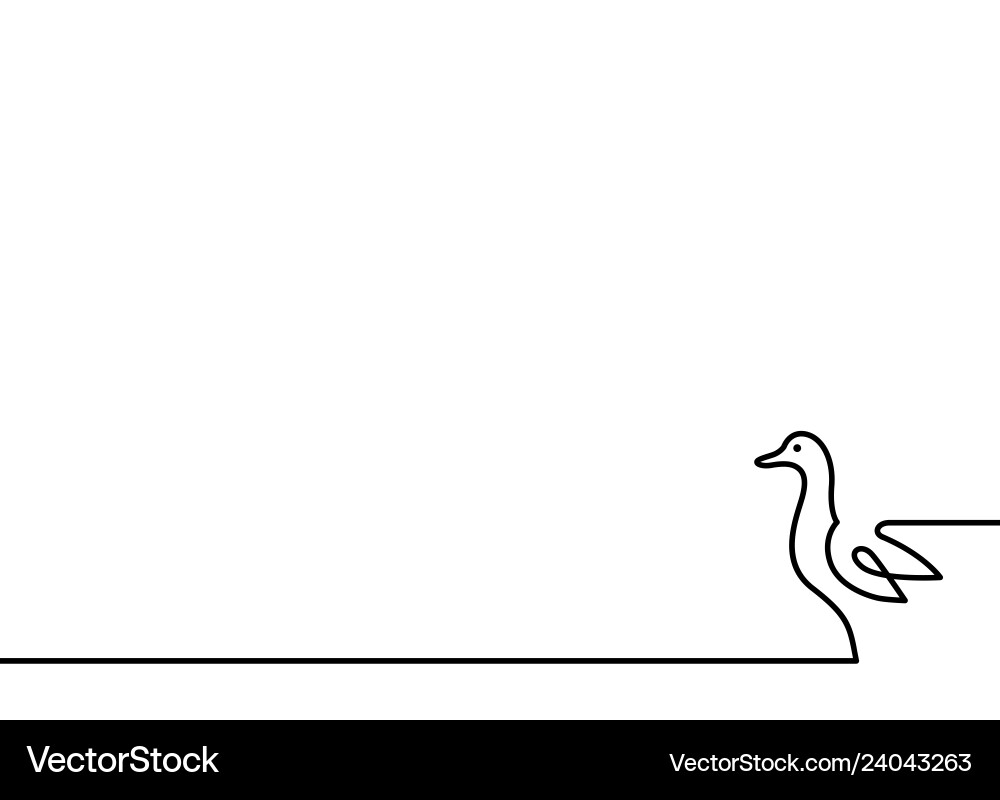 Continuous line duck on white background Continuous line duck on white background vector image