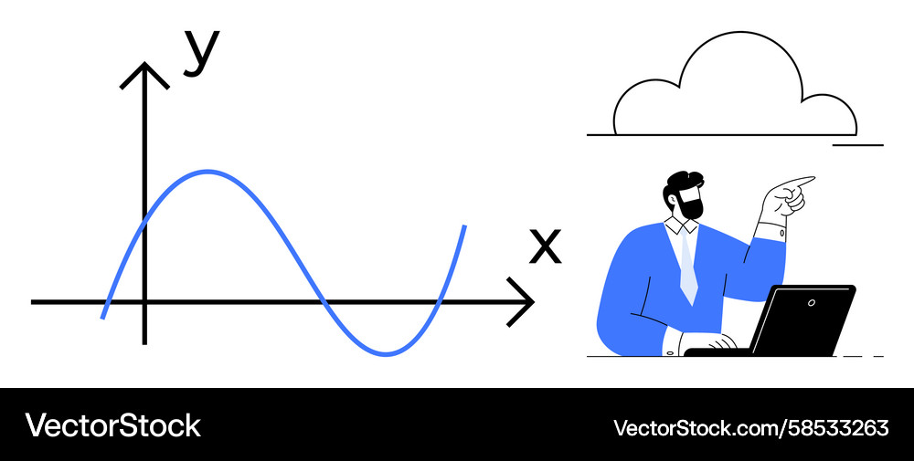 Data Analysis Graph Cloud Vector Image