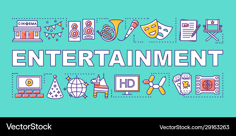 Entertainment word concepts banner show business Entertainment word concepts banner show business vector image