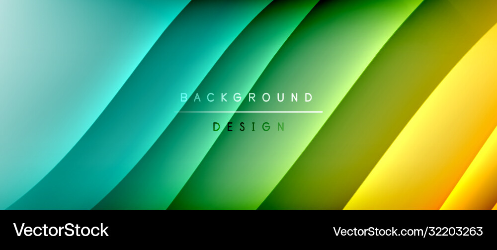 Fluid gradient waves with shadow lines and glowing Vector Image