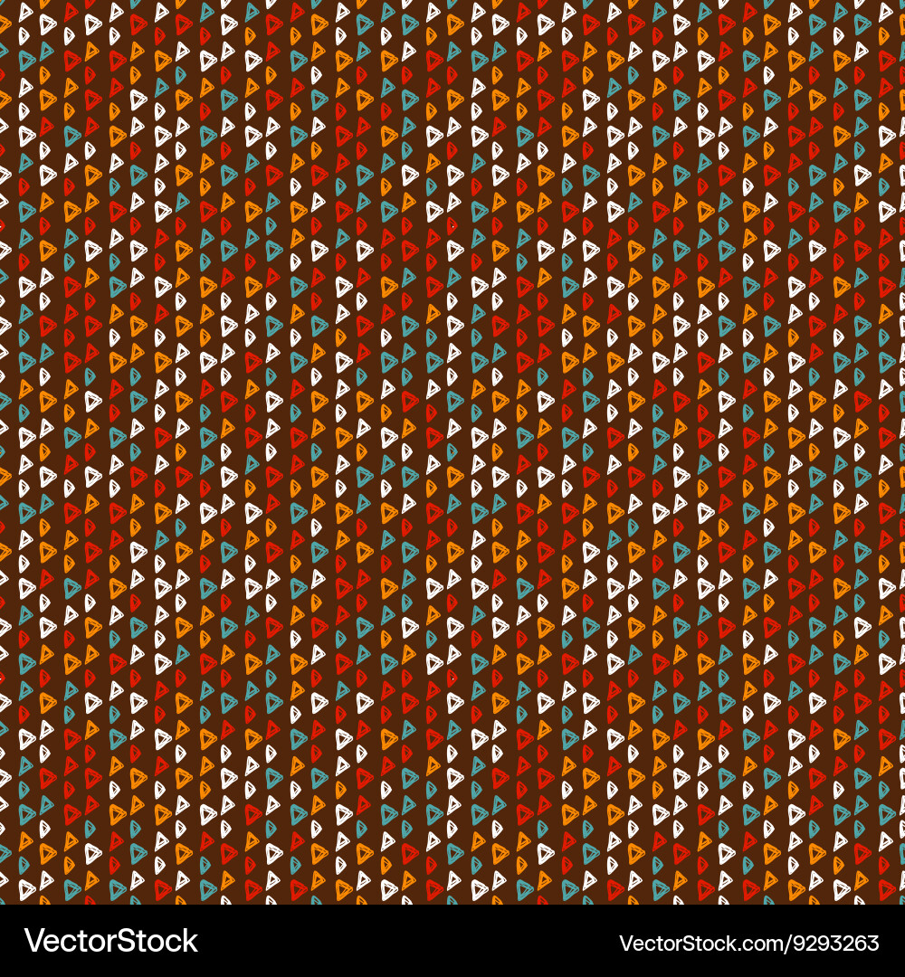 Hand drawn triangle pattern on a coloured Vector Image