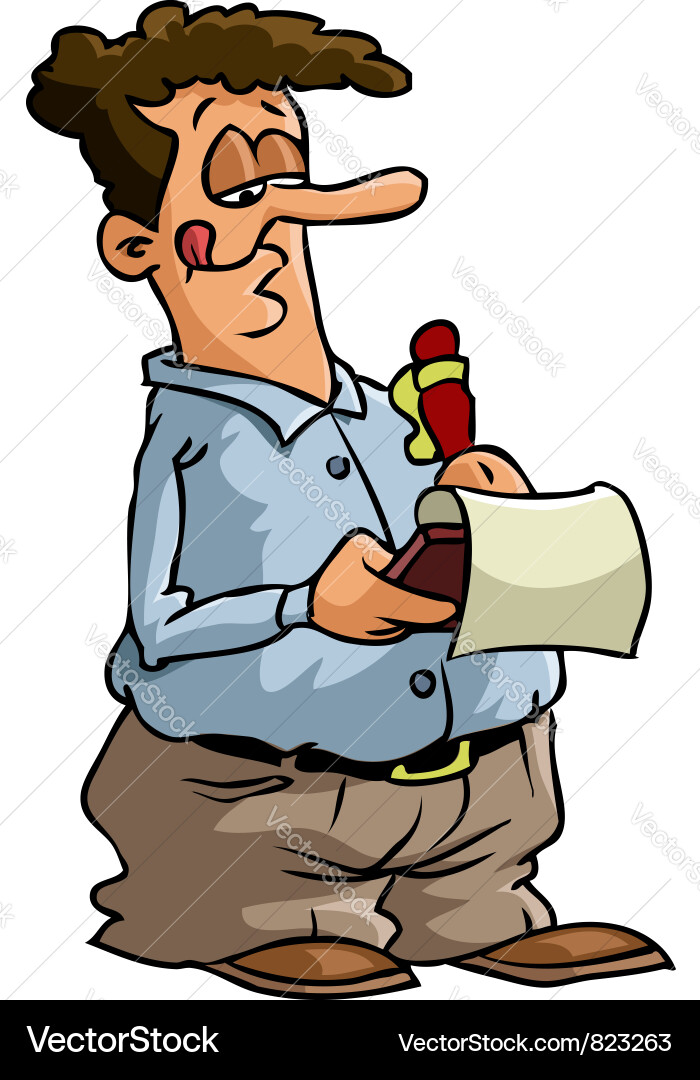 Man Writing in Notepad vector image