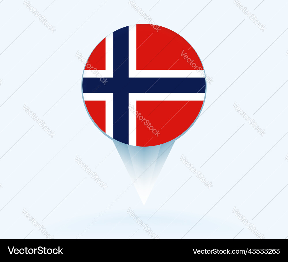 Map pointer with flag of norway Vector Image