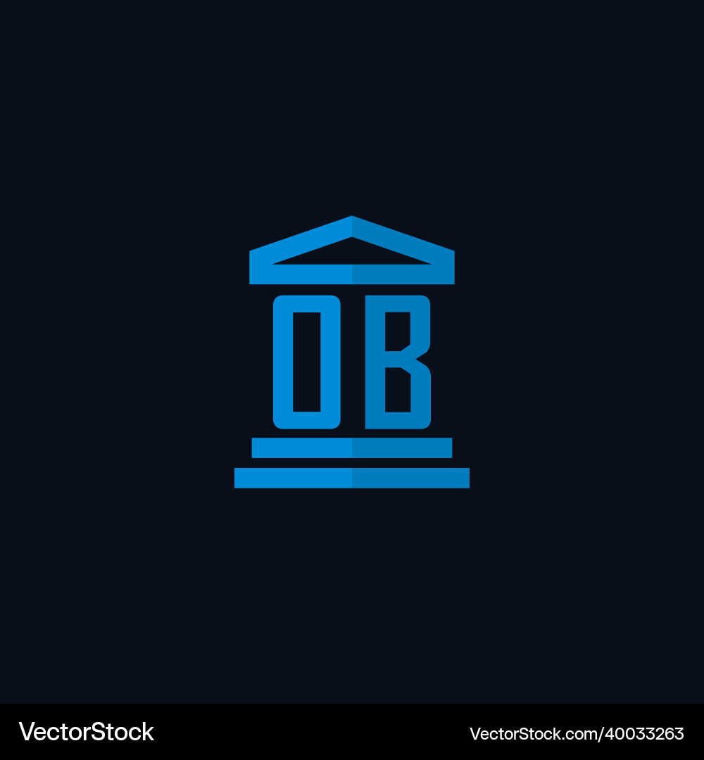 Ob initial logo monogram with simple courthouse Vector Image