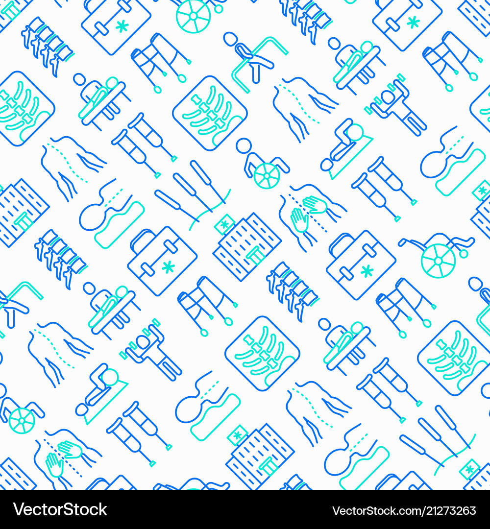 Therapy Pattern Vector Physiotherapy seamless pattern Royalty Free Vector Image