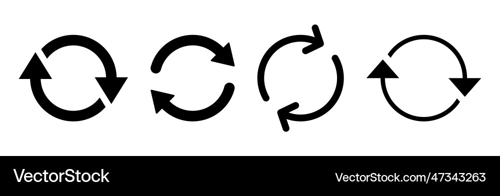Refresh icon set reload update vector image