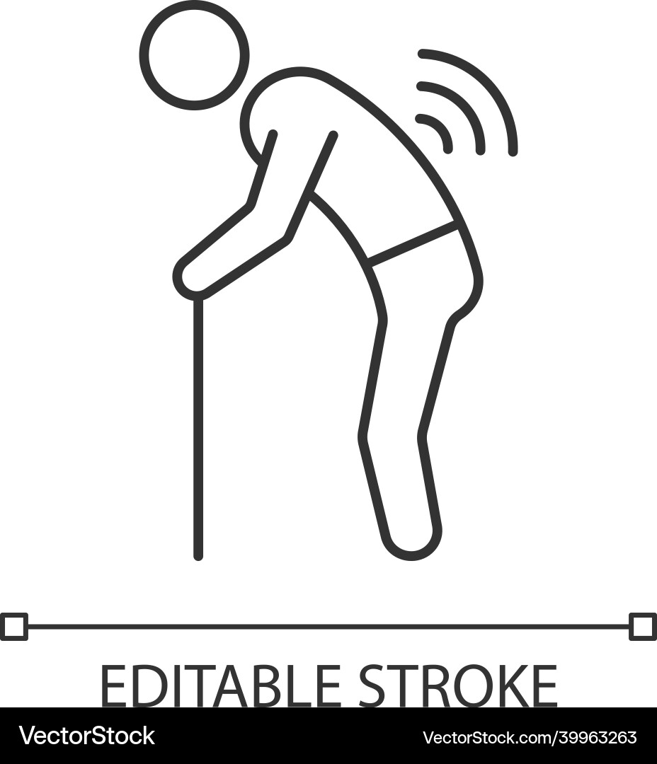 Risk factor linked to age linear icon Risk factor linked to age linear icon vector image