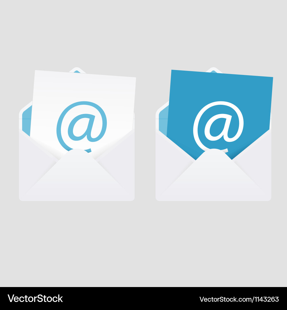 Set of 2 abstract e-mail envelope icons Vector Image