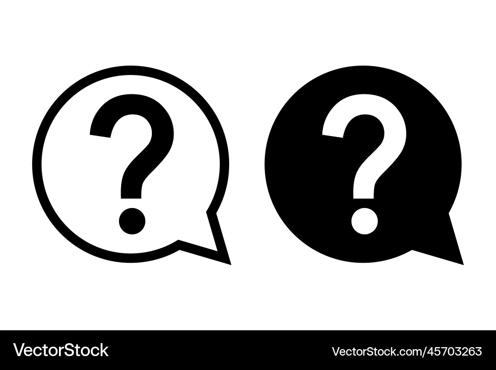 Set of question icon mark help or ask bubble Set of question icon mark help or ask bubble vector image