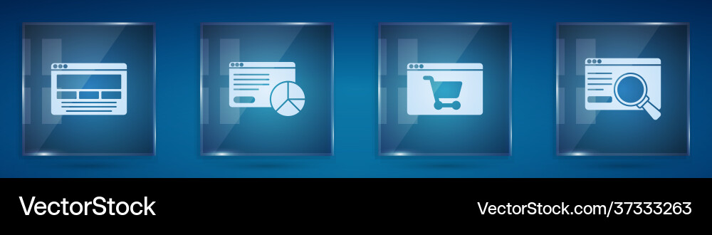 Set ui or ux design website statistic online Set ui or ux design website statistic online vector image