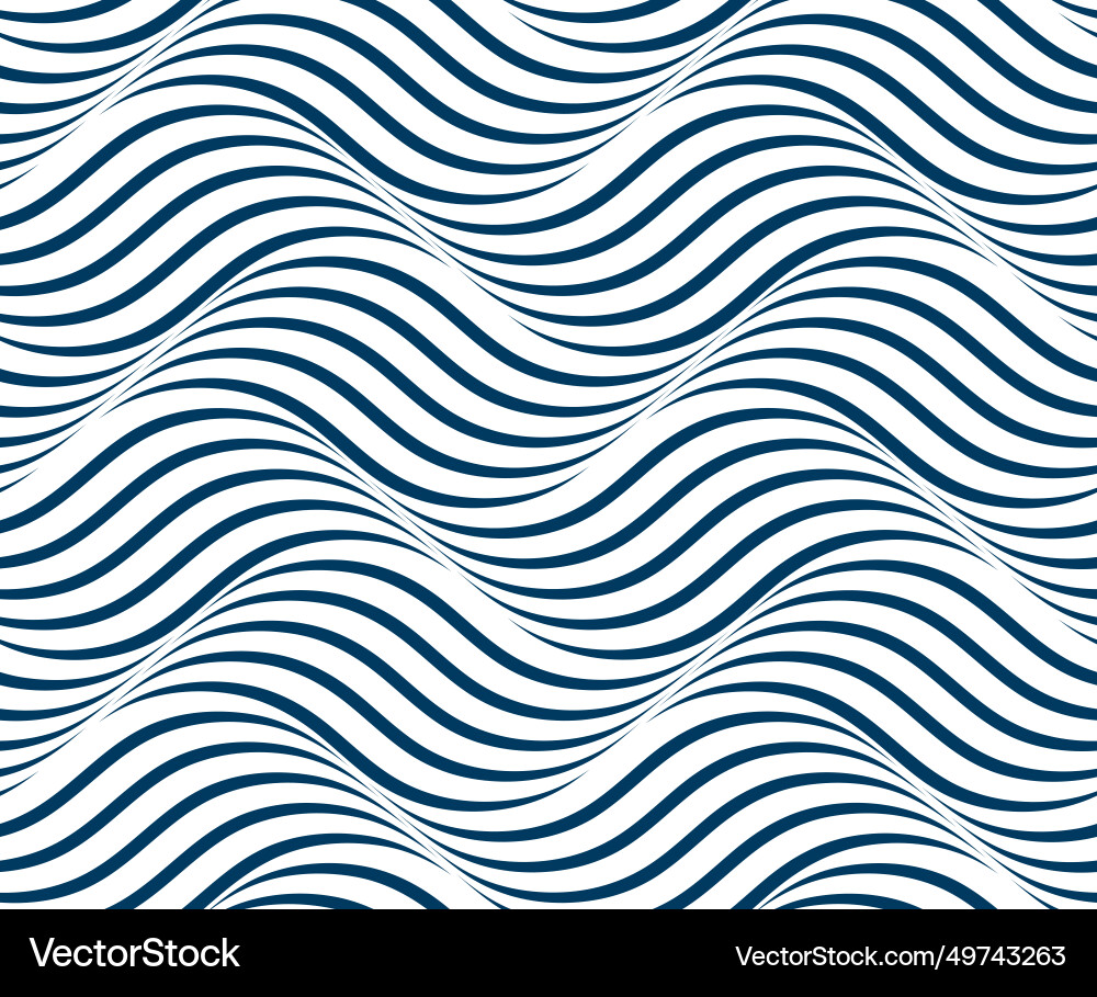 Water waves seamless pattern curve lines abstract Vector Image