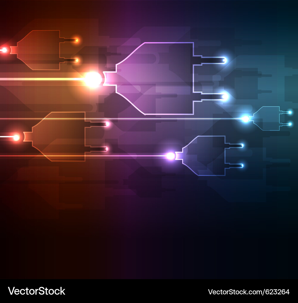 Abstract Glowing Tech Background Vector Image