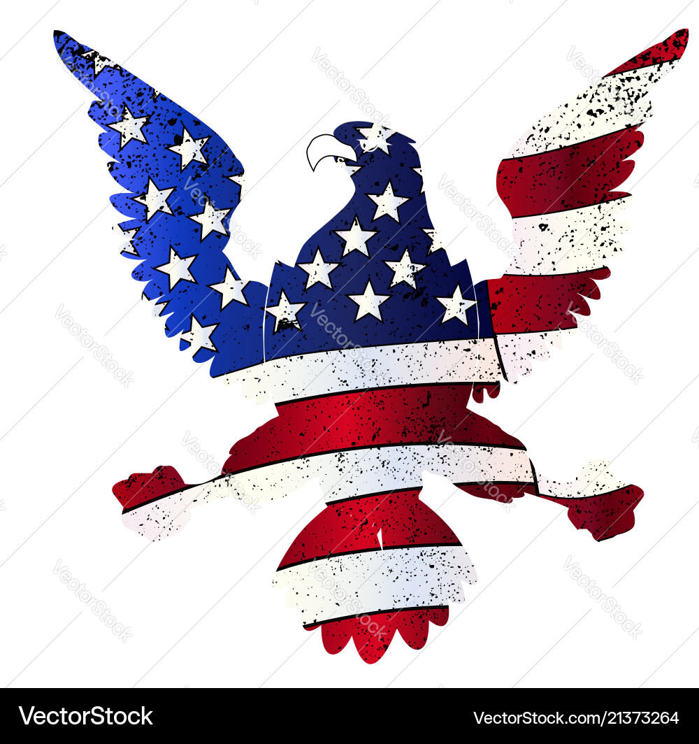 American Eagle and Flag Vector Image