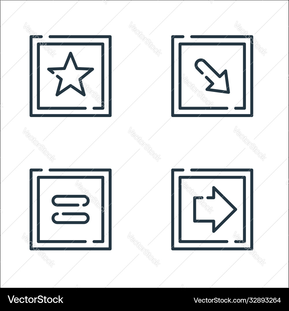 Arrow line icons linear set quality Arrow line icons linear set quality vector image