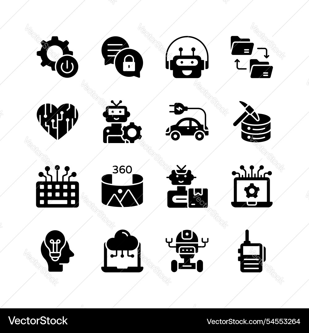 Artificial intelligence robotics and automation Artificial intelligence robotics and automation vector image