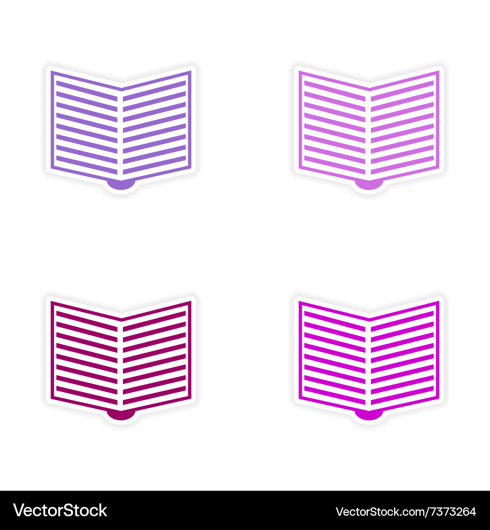 Assembly realistic sticker design on paper open vector image