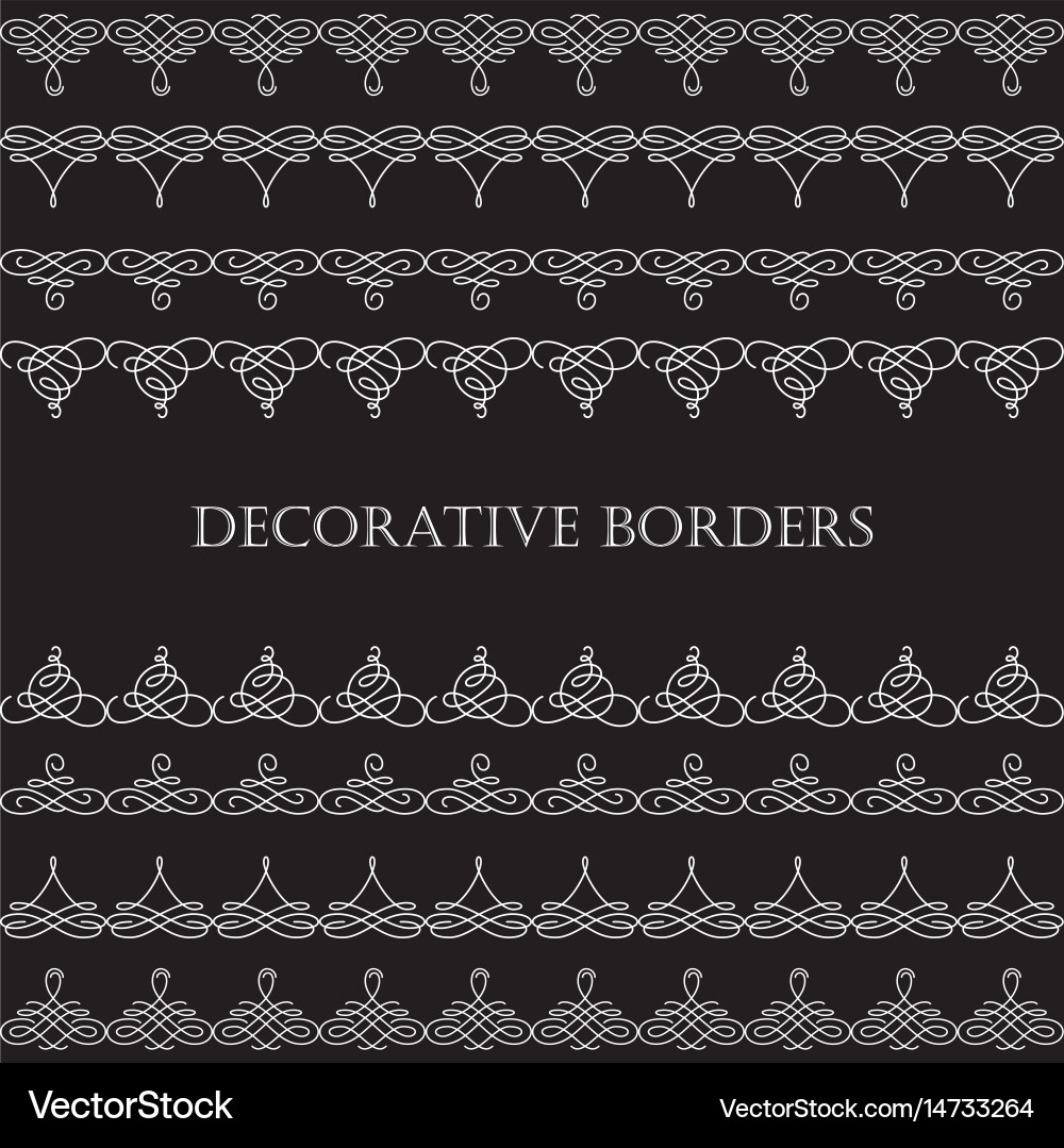 Borders set collection in calligraphic retro style Vector Image