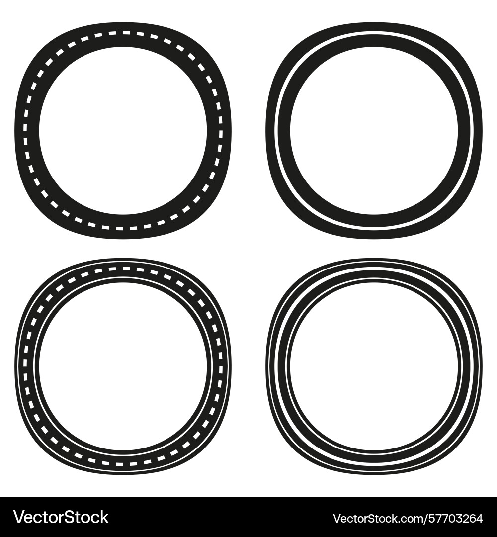 Circular frame set round border shapes modern vector image