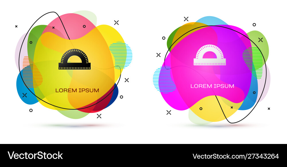 Color protractor grid for measuring degrees icon Color protractor grid for measuring degrees icon vector image